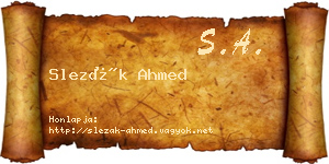 Slezák Ahmed névjegykártya